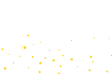 Firefly overlay, scattered glowing yellow firefly effect on transparent background for photo manipulation and editing.