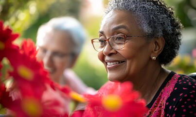Inclusive image of a happy African American disabled lesbian female office worker in a wheelchair, collaborating with colleagues during team-building activities. The office setting, Generative AI