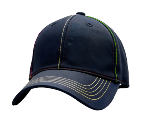 Navy Baseball Cap with Embroidered Details