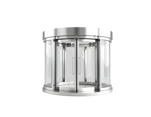 Modern Revolving Door at Building Entrance