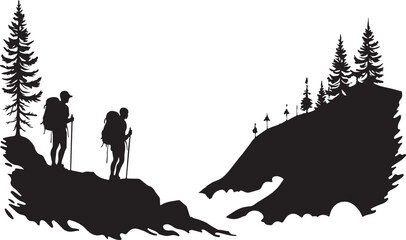 Hiking Silhouette Forest SVG

Backpackers in Mountains Clipart


