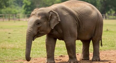 Young elephant in outdoor setting