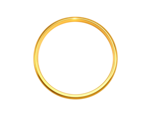  Minimal Glowing Light Halo in Gold Hue, Thin Circular Line PNG Illustration 