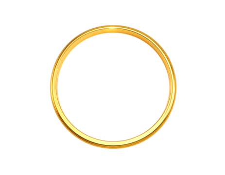  Minimal Glowing Light Halo in Gold Hue, Thin Circular Line PNG Illustration 