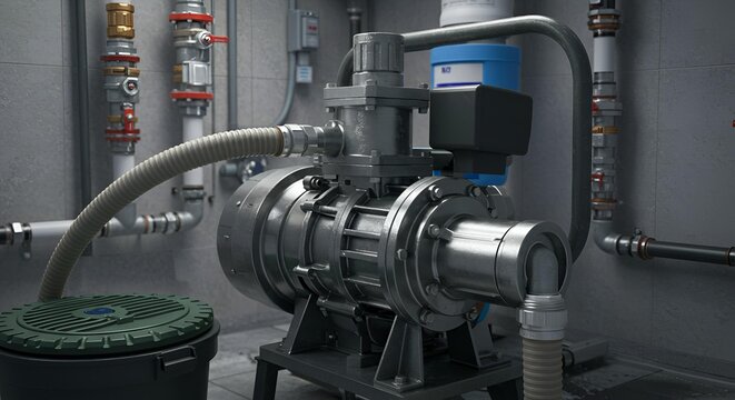 Industrial Water Pump in a Technical Room
