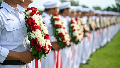 Wreath ceremony at Puputan memorial, respect for fallen heroes