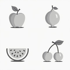 set of fruits and vegetables