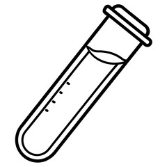 Minimalist Test Tube Line Art Vector Clean Science Lab Illustration Design