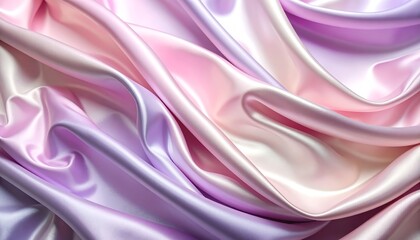 Obraz premium Draped pastel silk fabric in ombre shades of pink and purple