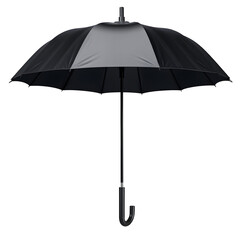 Black and Gray Umbrella with Transparent Background