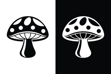 Modern Mushroom Single icon silhouette Clean Minimal Vector Artwork