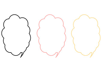 カラフルな雲型のシンプルな吹き出しセット