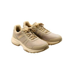Beige Athletic Sneakers on Transparent Background
