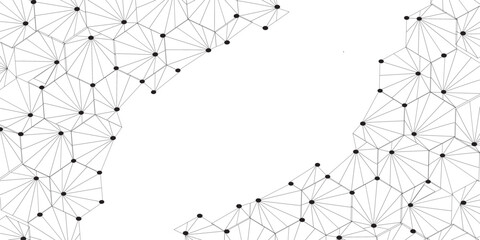  Technology abstract white digital background of connected dot with black line .many squares and rectangle shapes .Internet connection network high digital technology with connecting points and