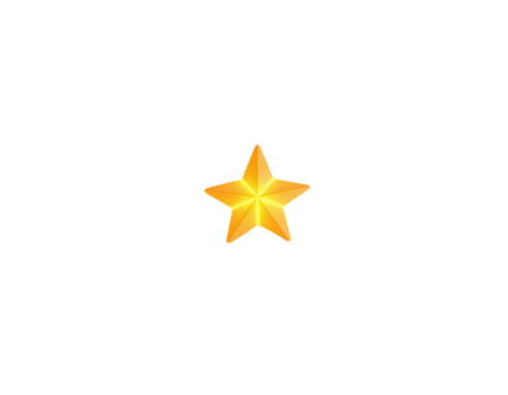 Golden Star Illustration on Transparent Background