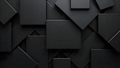 Overlapping dark geometric squares and rectangles abstract