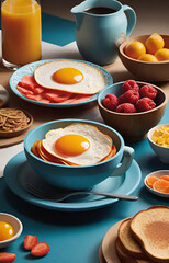 breakfast with fried eggs