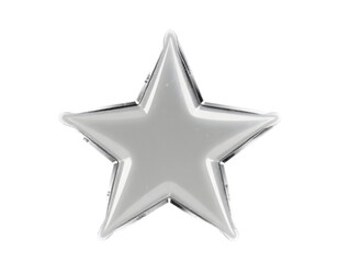 Fototapeta premium Silver Star Balloon on Transparent Background
