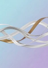 Elegant fluid ribbons flowing in a serene gradient backdrop creating calm visuals
