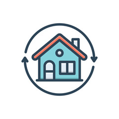 Color illustration icon for redevelopment