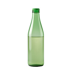 Green Glass Bottle with Liquid