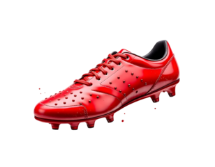 Red Soccer Cleat on Transparent Background