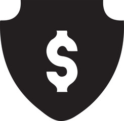 Financial Security Shield A Symbol of Protection and Monetary Safety in Business Transactions and Investments Represented by a Bold Dollar Sign