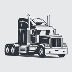 Monochrome Truck Vector Illustration, separated layers, easy to edit or change the colors in your vector supported software.