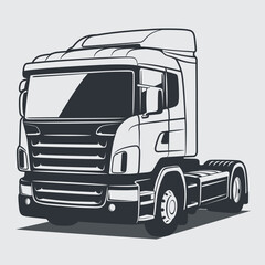 Monochrome Truck Vector Illustration, separated layers, easy to edit or change the colors in your vector supported software.