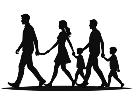 silhouettes of people
