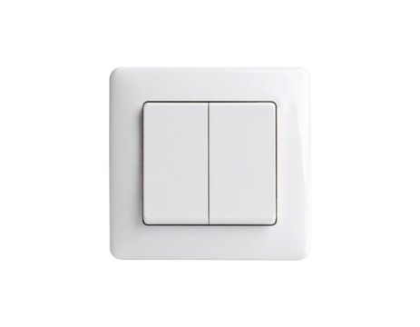 light switch on white background