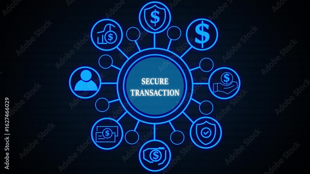 Poster secure transaction ,business, technology, internet and networking concept ,blockchain business conce