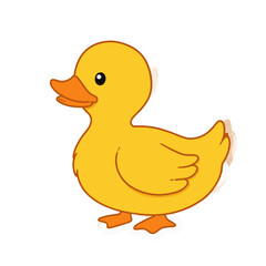 Charming yellow rubber duck illustration with a playful design and smooth lines for children's products and cheerful themes
