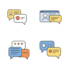 Communication Icons Set Messaging Chat Bubbles vector illustration