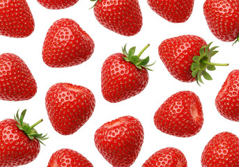 Fresh, vibrant strawberries arranged in a seamless pattern, perfect for food backgrounds