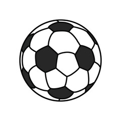 Simple Black and White Soccer Ball Illustration