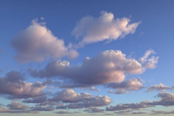 Obraz premium Pale clouds drift across a clear blue sky
