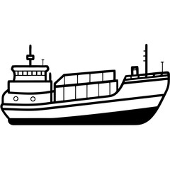 Obraz premium Close-Up Transparent Oil Tanker SVG Clipart Cargo Ship Illustration
