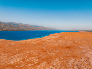 Pag bridge to the island of Pag. The Paski Bridge connecting the island of Pag with the mainland of Croatia