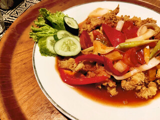 Crispy Fried Fish Fillet with Sweet and Sour Sauce at Sundanese Restaurant