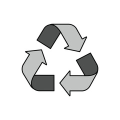 Recycled Symbol in Gray Tones vector illustration