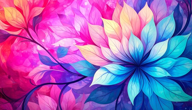 Vibrant floral pattern with blended colors