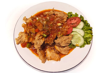 Indonesia's Crispy Battered Fish with Garnishes