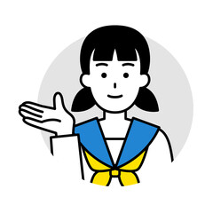 女子学生のアイコン（案内）