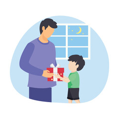 Fototapeta premium Wishing dad Vector illustration which can easily modify or edit