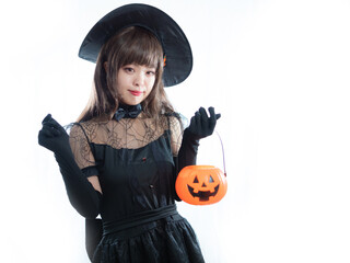 【ハロウィン】魔女コスの女性