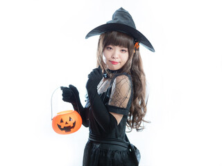 【ハロウィン】魔女コスの女性