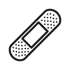 Adhesive Bandage Line Icon. First aid plaster for wound care, simple medical vector illustration.
