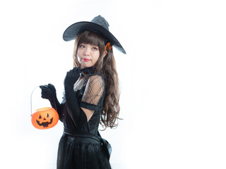 【ハロウィン】魔女コスの女性