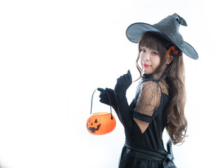 【ハロウィン】魔女コスの女性